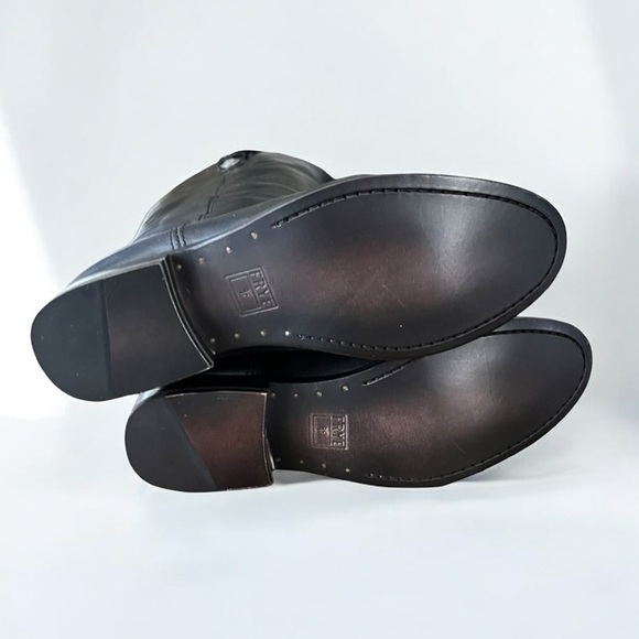 🌻NEW FRYE Melissa Button Equestrian Style Black Leather Boots || Size 5.5 - Picture 10 of 12